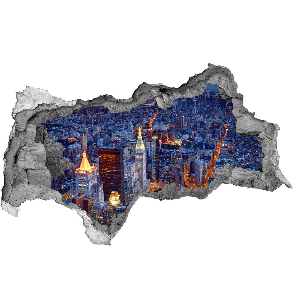 Nálepka fototapeta 3D výhľad Manhattan v noci