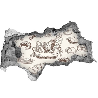 Samolepiaca diera na stenu Košík s chlebom