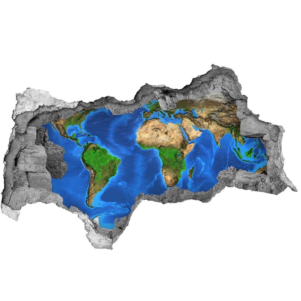 Diera 3D fototapeta nálepka Mapa sveta