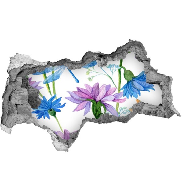 Samolepiaca diera na stenu Kvetinová maľba s dierou v stene