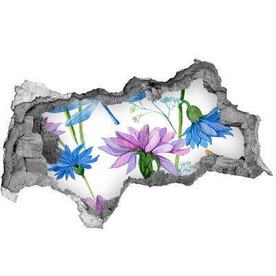 Samolepiaca diera na stenu Kvetinová maľba s dierou v stene