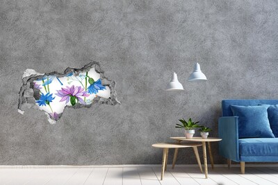 Samolepiaca diera na stenu Kvety a vážky
