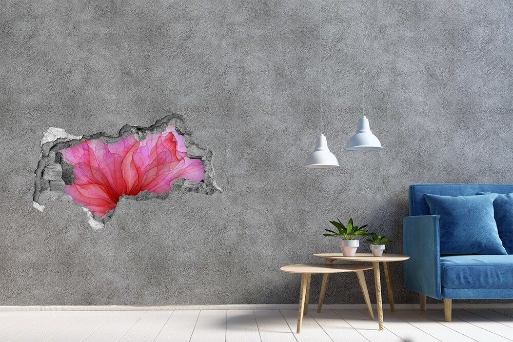 Samolepiaca diera na stenu Ružový kvet