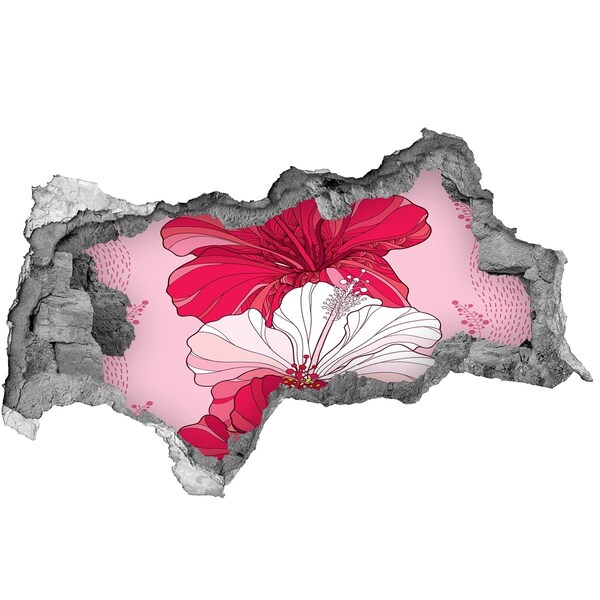 Nálepka 3D diera na stenu Kvetinový záblesk farieb