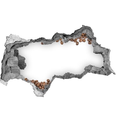 Nálepka 3D diera na stenu Rozbitá stena z kávových zŕn