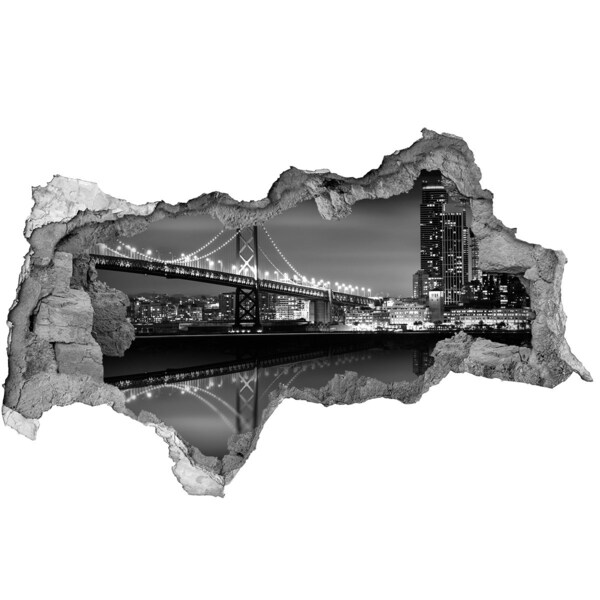 Samolepiaca diera na stenu Most Golden Gate v noci