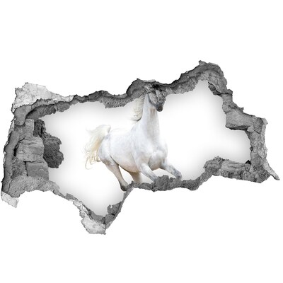 Fototapeta diera na stenu Biely kôň na úteku