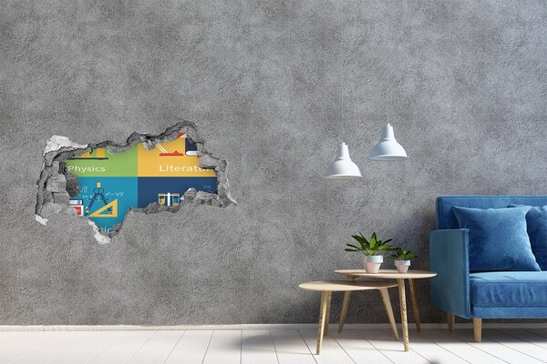 Diera 3D fototapeta nálepka Školské predmety