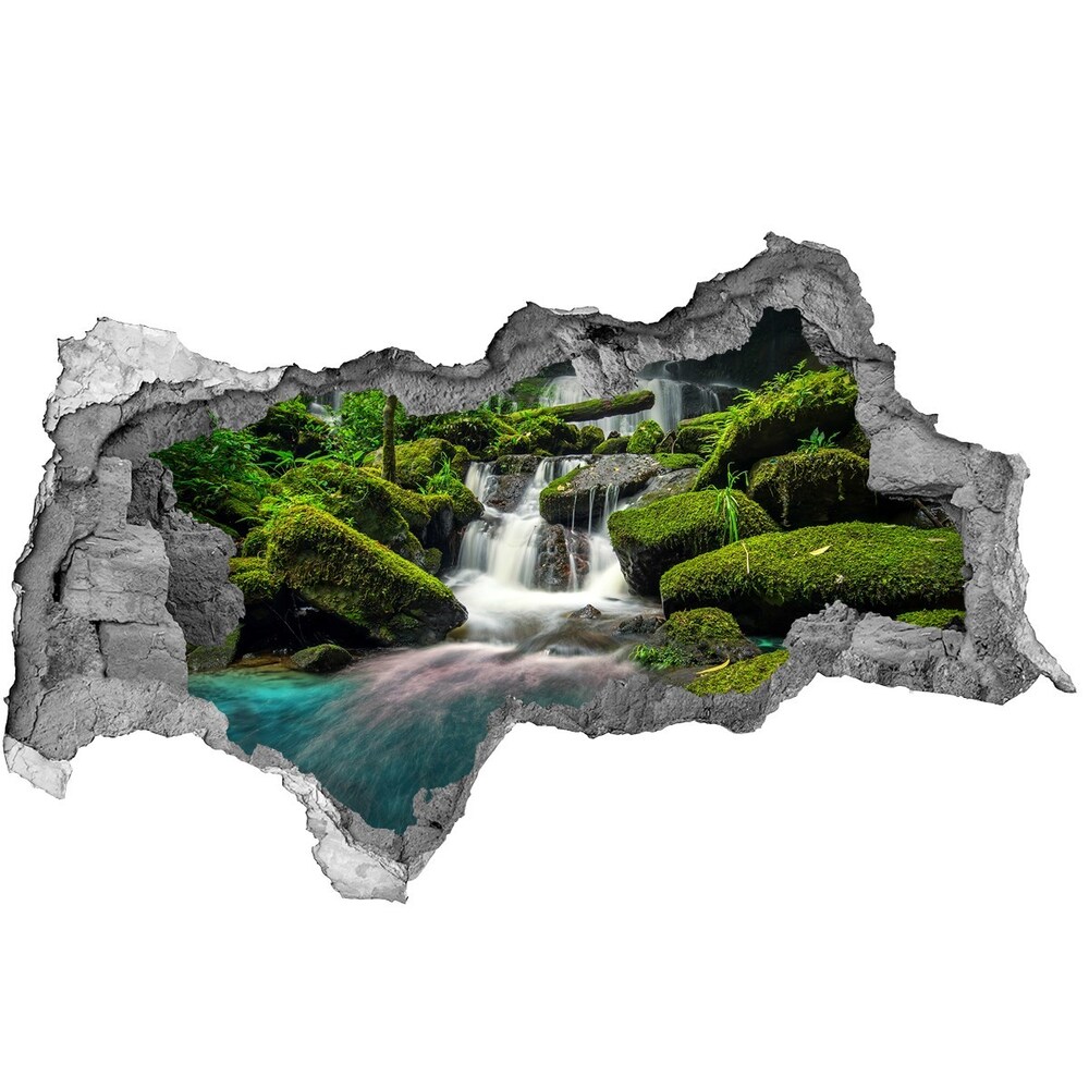 Nálepka 3D diera samolepiaca Vodopád v džungli