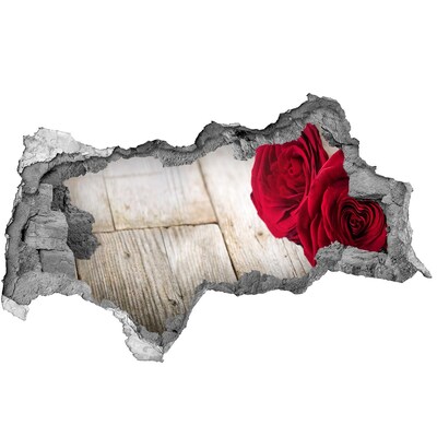 Nálepka 3D diera na stenu Ruže v betóne