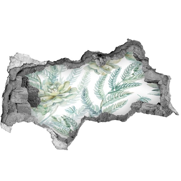 Nálepka 3D diera na stenu Zelená oáza v betóne