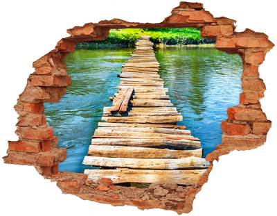 Samolepiaca diera na stenu Drevený most