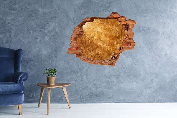 Nálepka fototapeta 3D Zlatá diera v stene