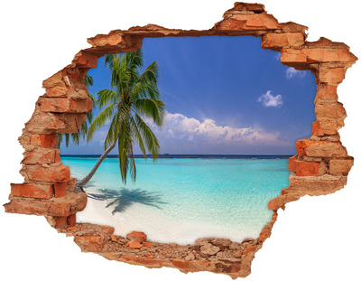 Nálepka 3D diera na stenu Panorama pláže