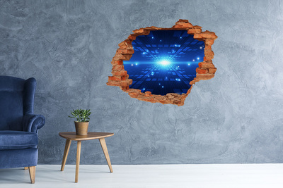 Fototapeta diera na stenu Digitálny priestor za stenou