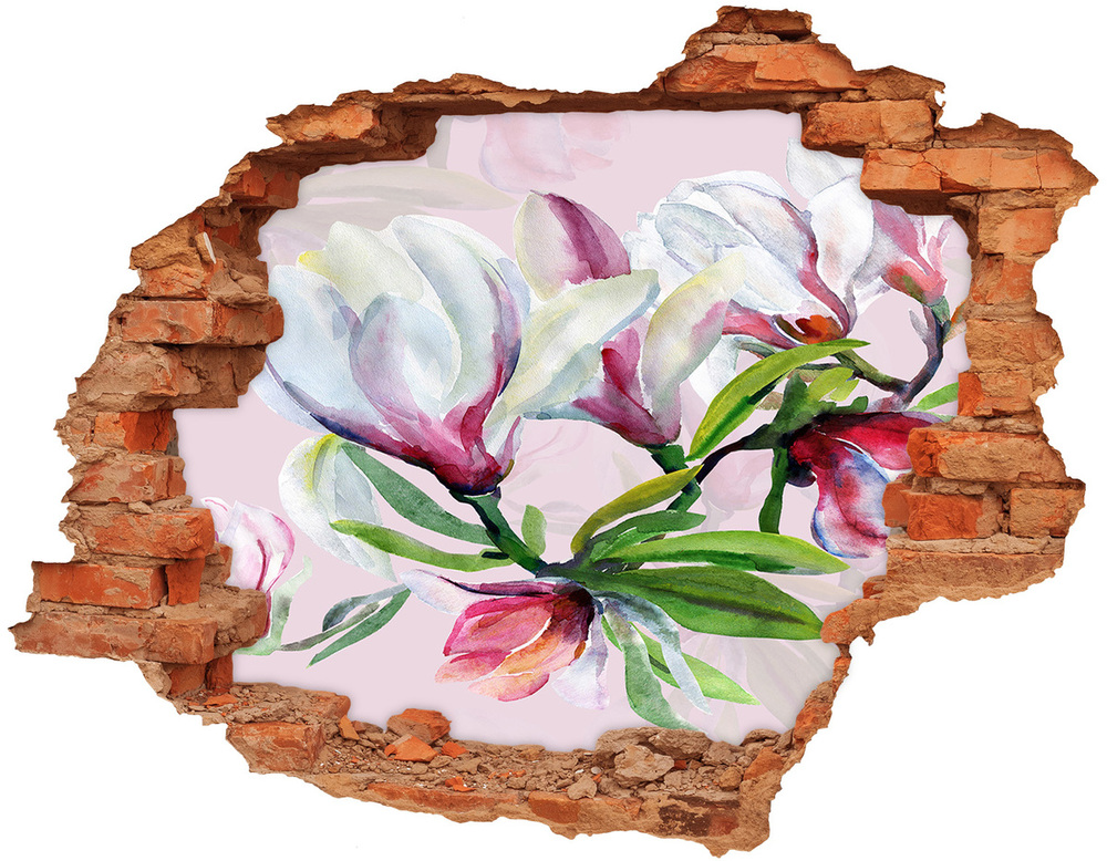 Nálepka 3D diera na stenu Magnólie kvety