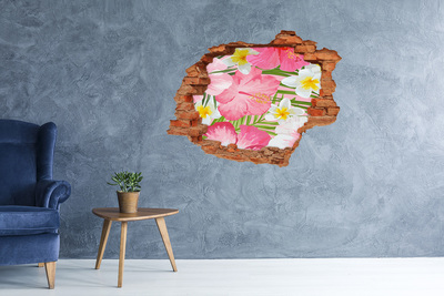 Diera 3D fototapeta nálepka Kvetinový raj za múrom