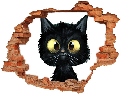 Nálepka 3D diera na stenu Ilustrácie mačky