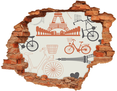 Nálepka 3D diera na stenu Štátne symboly francúzsko