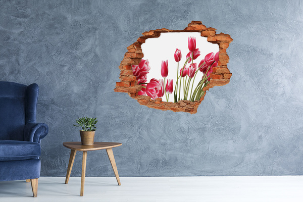 Diera 3D fototapeta na stenu Červené tulipány