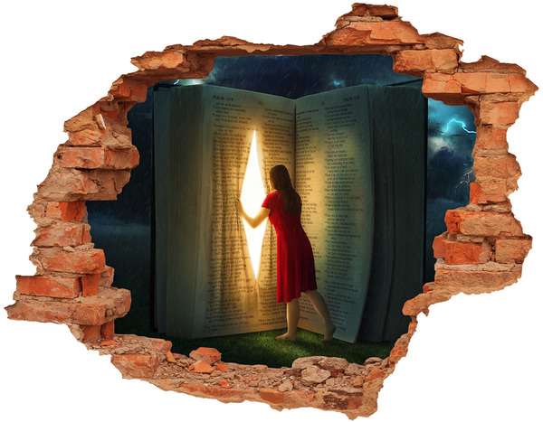 Fototapeta diera na stenu 3D Diera v realite