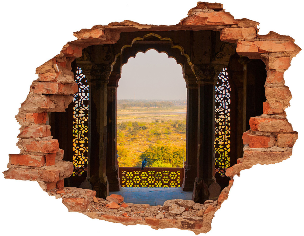 Nálepka diera na stenu Agra fort, india