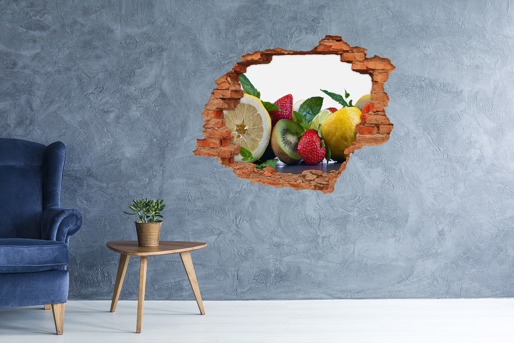 Nálepka 3D diera na stenu Ovocie a zelenina