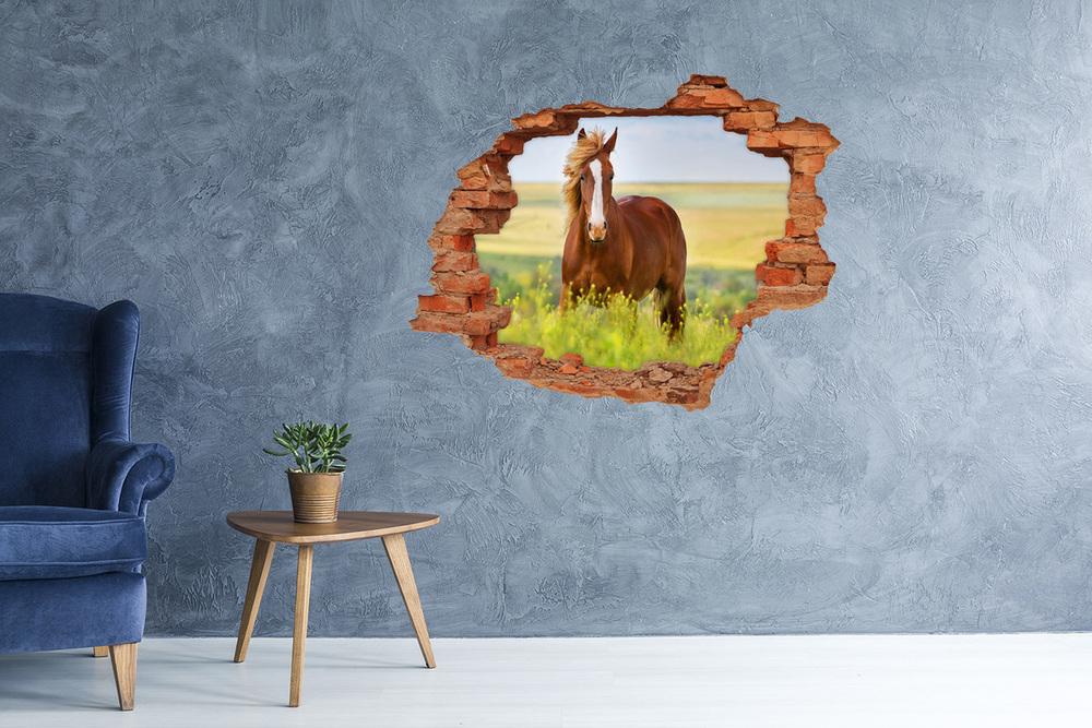 Diera 3D fototapeta nálepka Hnedý kôň