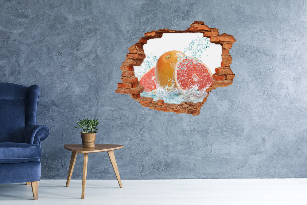 Nálepka 3D diera na stenu Grapefruit