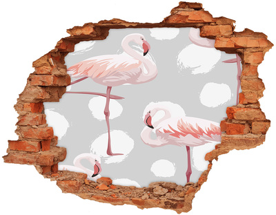 Samolepiaca nálepka betón Flamingos