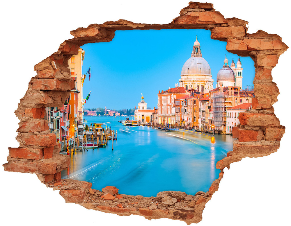 Diera 3D v stene nálepka Venice italy