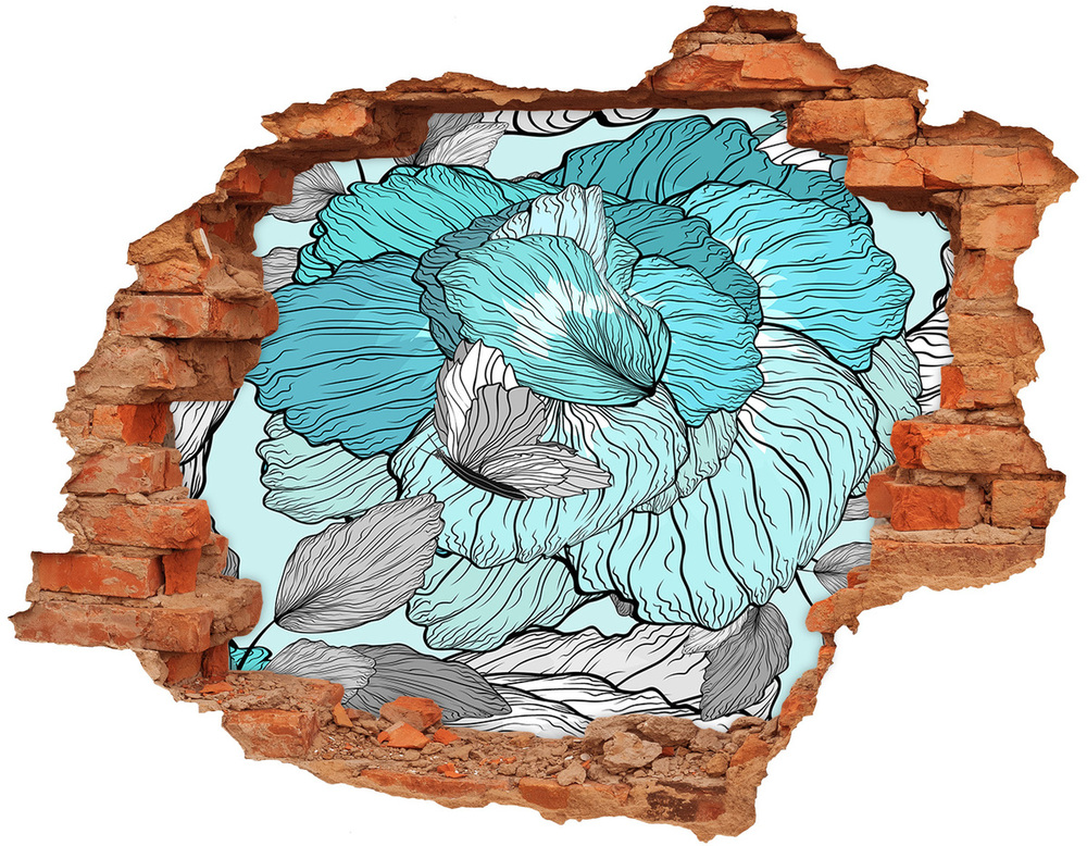 Nálepka 3D diera Kvetinový vzor