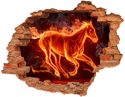 Samolepiaca nálepka Kôň v plameňoch