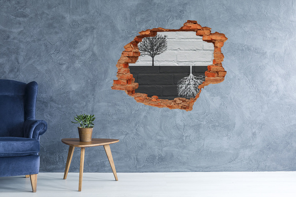 Fotoobraz diera na stenu nálepka Strom s koreňmi