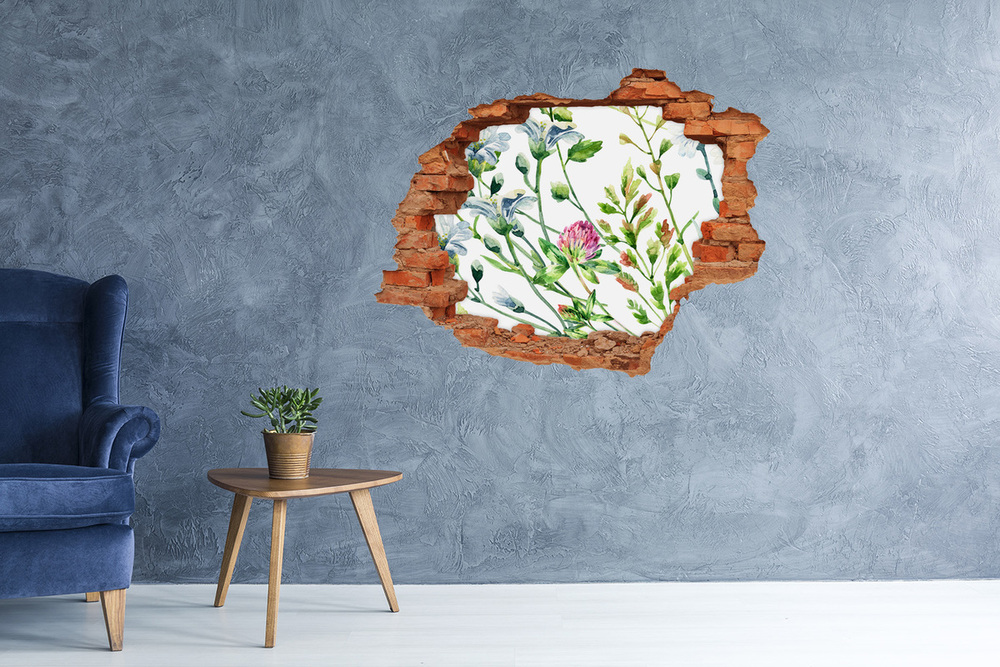 Fototapeta diera na stenu 3D Divokých kvetín
