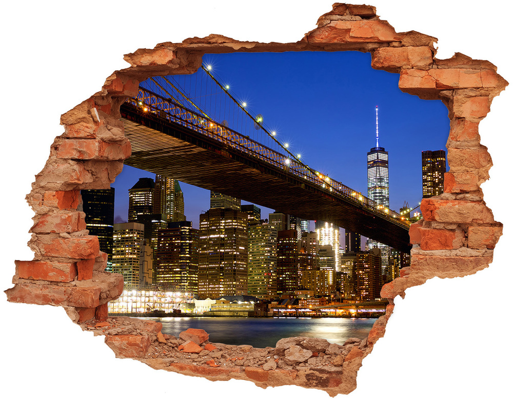Nálepka 3D diera Manhattan new york city