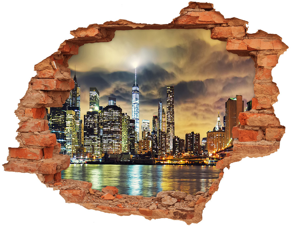 Nálepka 3D diera Manhattan new york city