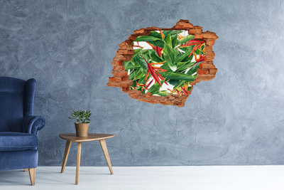Fototapeta diera na stenu 3D Tropický raj za múrom