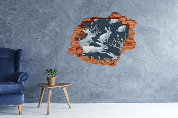 Diera 3D v stene nálepka Zajačiky v hlbinách mora