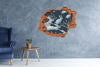 Diera 3D v stene nálepka Zajačiky v hlbinách mora