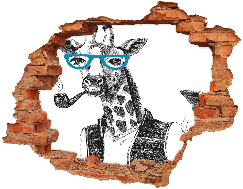 Fototapeta diera na stenu 3D Žirafa okuliare