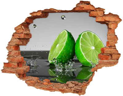 Nálepka 3D diera na stenu Lime water