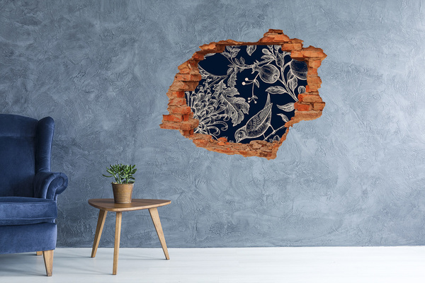 Diera 3D fototapeta nálepka Vták na pozadí vegetácie