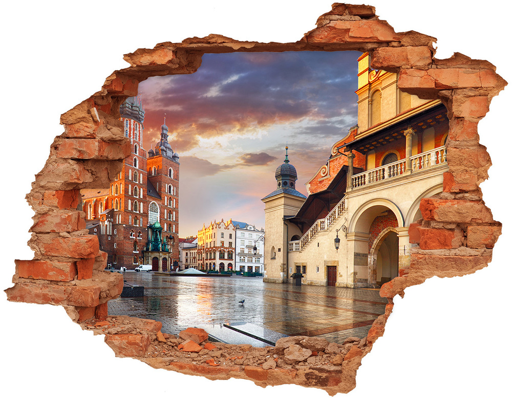 Diera 3D v stene nálepka Krakov, poľsko