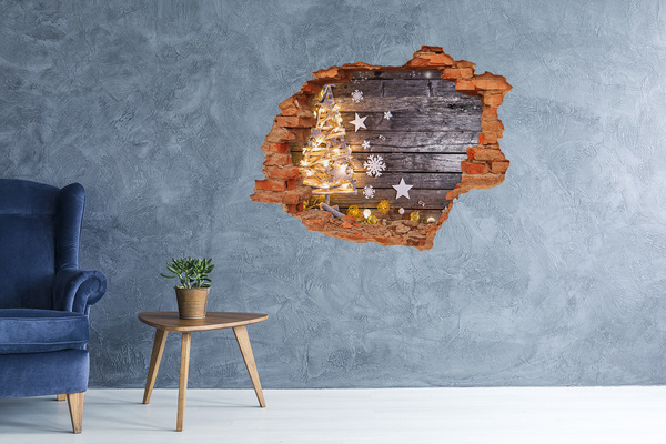 Samolepiaca nálepka na stenu Zimná krajina s vianočnými ozdobami