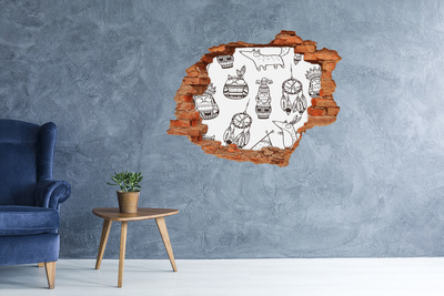 Diera 3D fototapeta nálepka Etnické vzory na pozadí steny