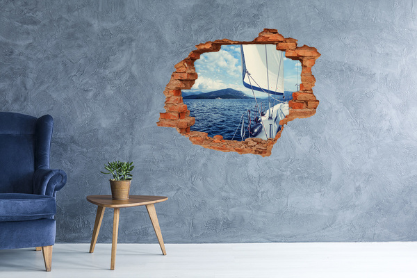 Diera 3D fototapeta nálepka Výhľad z paluby jachty