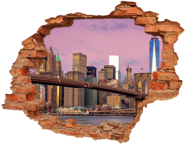 Fototapeta diera na stenu 3D Pohľad na Brooklynský most v New Yorku
