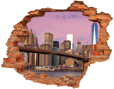 Fototapeta diera na stenu 3D Pohľad na Brooklynský most v New Yorku