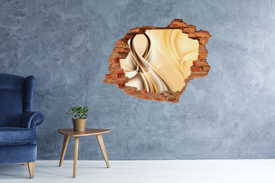 Diera 3D v stene nálepka Zlatá abstrakcia v diere v stene